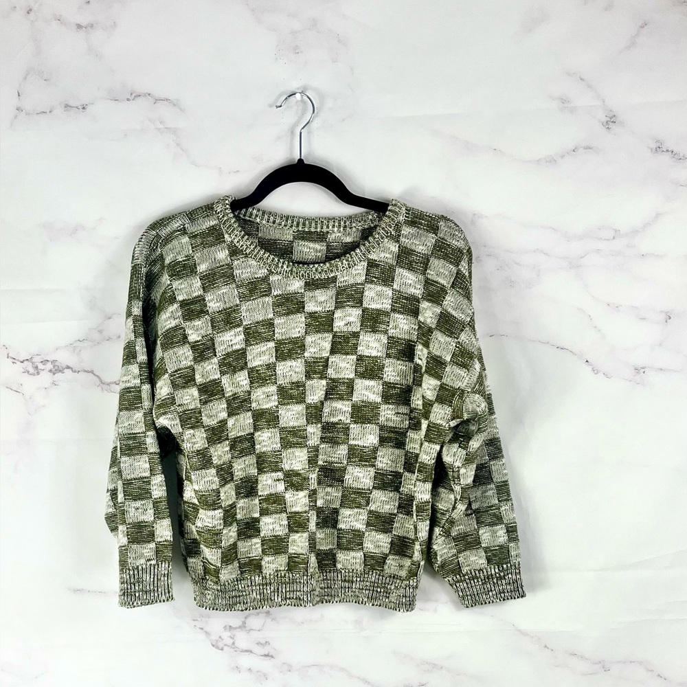 UNBRANDED Checkered Knit Sweater